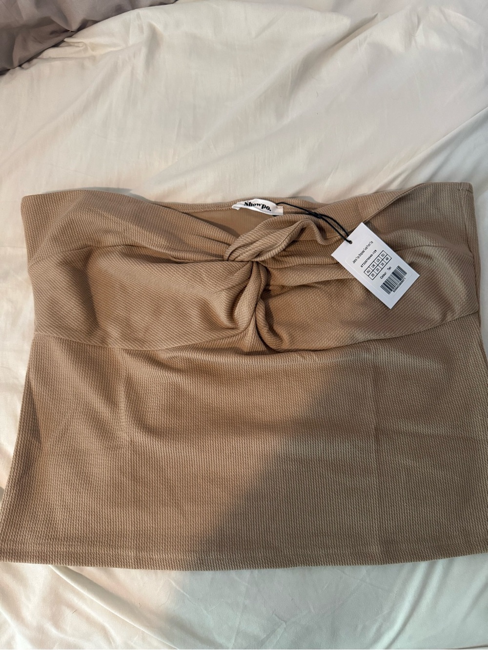 SHOWPO Strapless Khaki Top